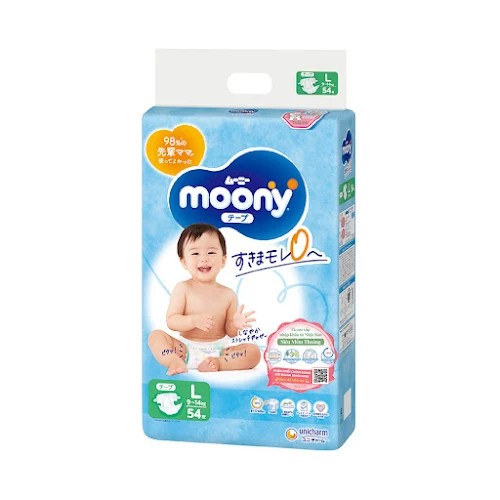 Tã dán Moony L54 gói đại 54 miếng