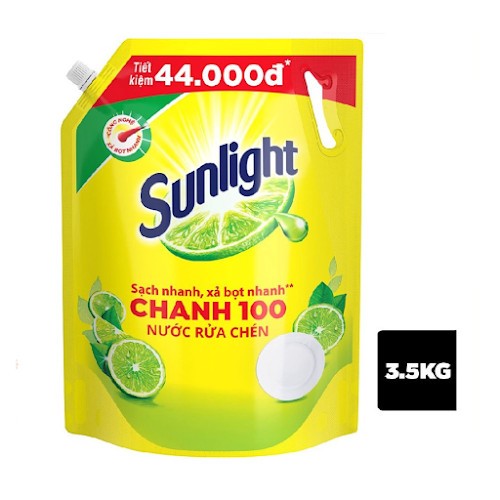 SUNLIGHT Nước Rửa Chén Chanh Mới túi 3.5kg/4 túi