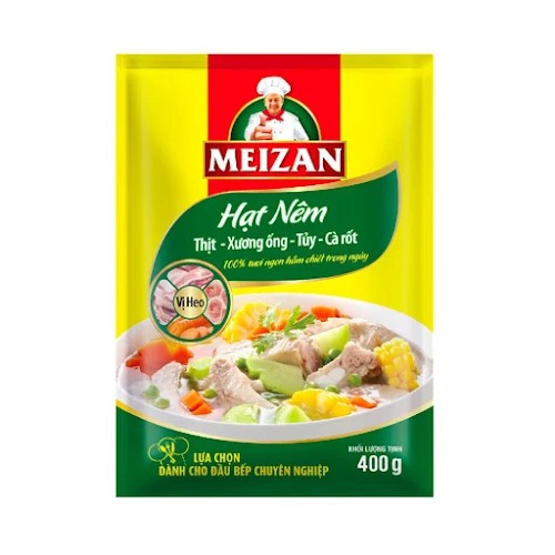 Hạt nêm Meizan Thịt, Xương Ống, Tuỷ, Cà Rốt- Vị Heo 400g